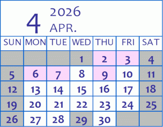会館カレンダー（来月）